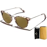 CARFIA Retro Acetate Cat Eye Sunglasses for Women Polarized UV Protection, Cateye Ladies Sunnies Metal Bridge Brow Eyewears