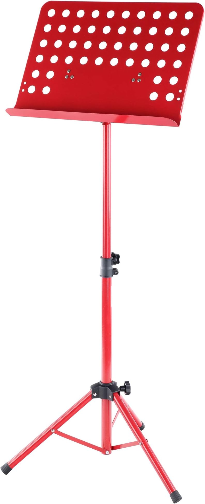 Classic Cantabile Orchestra Music Stand Perforated Metal Plate Heavy Red