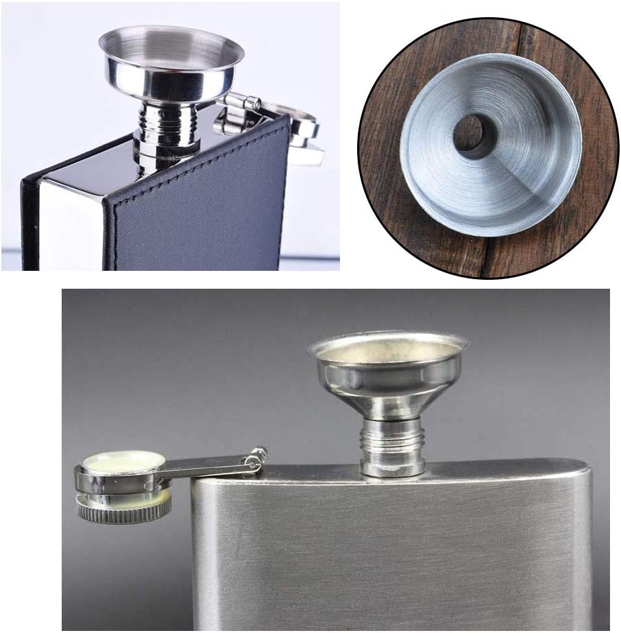 Hip Flask Funnel 8mm 8 Pack for Wine Pot Water Bottles Filler Stainless Steel, Silver - Image 3