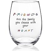 Futtumy Friends Wine Glasses 17oz, Funny Friendship Gifts for Women Best Friend Bestie Soul Sister Coworker Female, Funny Inspirational Gifts for Women for Christmas Birthday Valentine