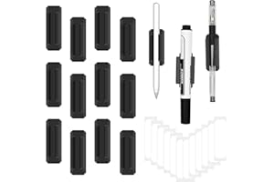 CLBUTGE 12 Pack Pen Holder for Desk, Silicone Pencil Holder with 12 Extra Adhesive Stickers, Adhesive Pen Holder & Marker Clip for Classroom Office Desk or Any Surface, Teacher Accessories Supplies (Black)