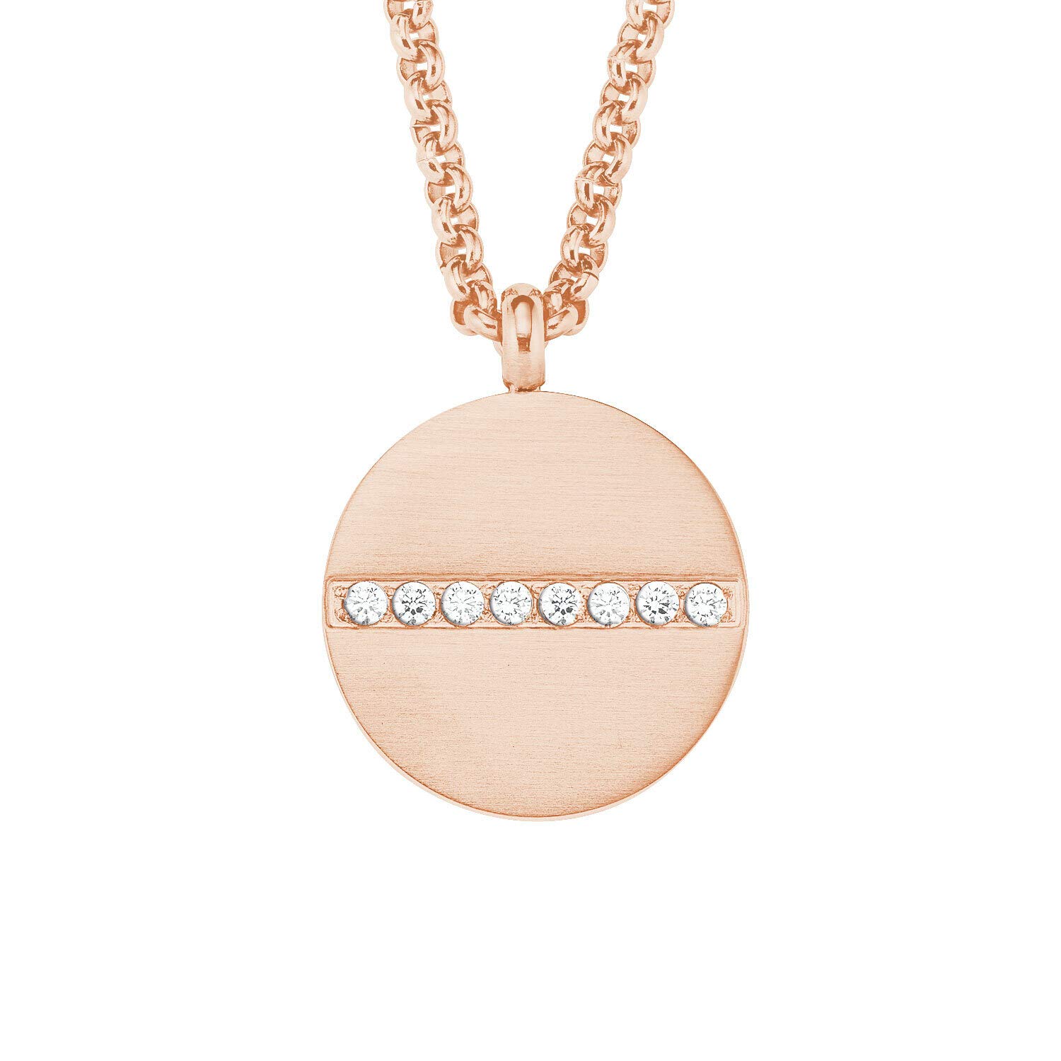 s.Oliver 2026004 Women's Necklace with Pendant Stainless Steel with Synthetic Zirconia 42 + 3 cm Rose Coloured Comes in Jewellery Gift Box