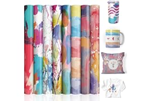 Lucky Goddness -Transfer-Sheets- 12"x12" Splash Sublimation Paper for T-Shirts Coasters Blanks, 8pcs