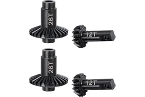 TRX4M Gear 4pcs 26/12T Steel Machined 1/18 RC Crawler Ring Gear Pinion Gear 26/12T Axle Differential Helical Gears for 1/18 R
