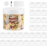 suituts 28 Pack 6oz(180ml) Plastic Slime Jars/Containers with White Lids, Storage Favor Jar /Empty Wide-Mouth Jars for Body B