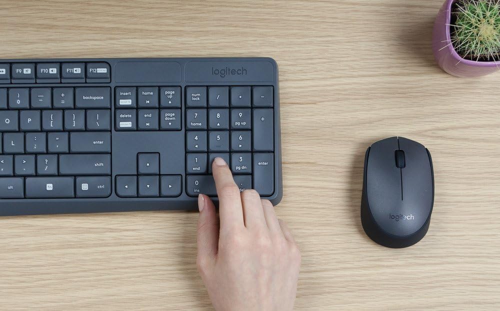 Logitech MK235 Wireless Keyboard and Mouse Combo for Windows AZERTY French Layout - Grey - Image 5