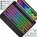 Touch iPad Keyboard Case with Trackpad for 10.2-inch iPad 8th Generation (2020), 7th Gen, Air 3, Pro 10.5-10 Color Backlight, 360° Protective Slim Cover with Apple Pencil Holder (Black)
