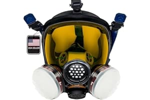 PARCIL DISTRIBUTION Full Face Organic Vapor, Chemical, & Particulate Respirator - 1 Year Manufacturer Warranty - Reusable Eye Protection Mask