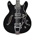 Hagstrom Tremar Viking Deluxe Semi-Hollow Body Electric Guitar - Black Gloss