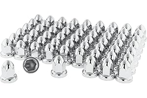 CHDT66 33 mm Chrome Lug Nut Covers With Flange - Push on Fitting for Semi Truck - Classic Height: 2.5" - Pack of 60 PC