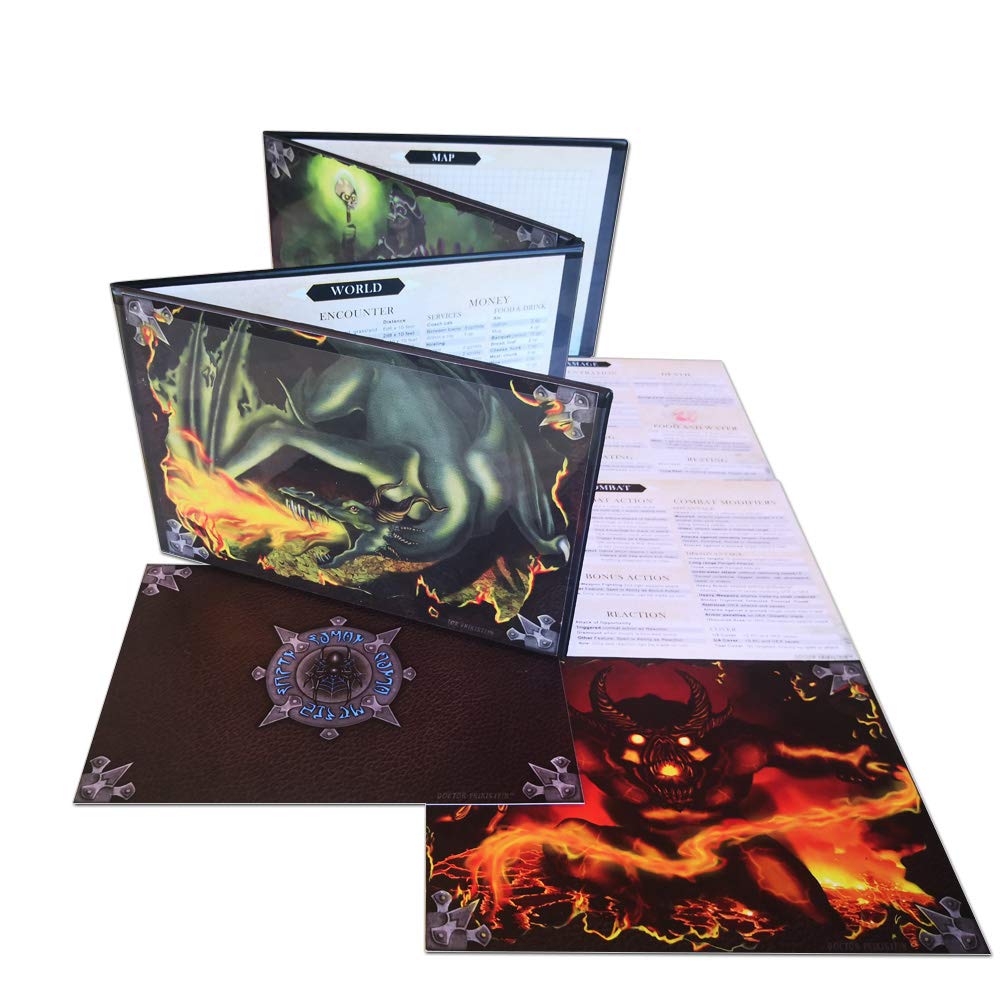 Doctor Frikistein SUMMONING DUNGEON MASTER SCREEN | MULTIPURPOSE, CUSTOMIZABLE, DRY-ERASE SCREEN FOR RPG GAMES