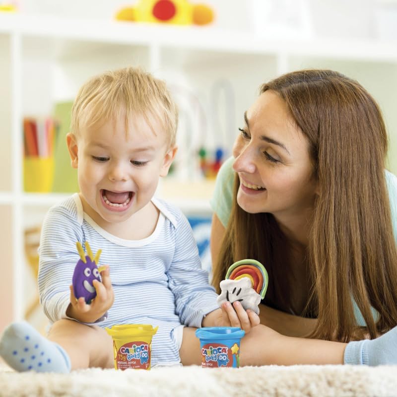 Baby DO Pâte à Modeler, Set de 8 Couleurs, pour Enfants à Partir de 12 Mois, Couleurs Vives et Mélangeables, Non-Salissant et Sèche à l'Air, Contient du Blé