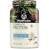 PlantFusion Complete Vegan Protein Powder - Plant Based Protein Powder With BCAAs, Digestive Enzymes and Pea Protein - Keto, Gluten Free, Soy Free, Non-Dairy, No Sugar, Non-GMO - Vanilla Bean 2 lb