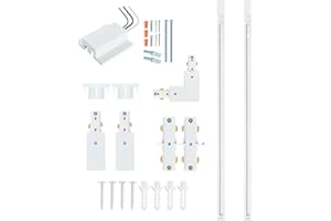 6.6FT H Track Lighting Rail Kit, Zanixor White H Type Track Lighting Rails with Floating Canopy Connector, I Connector, End C