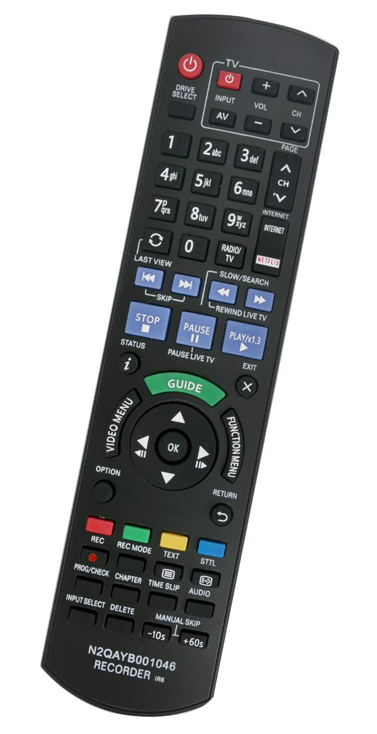 ALLIMITY N2QAYB001046 Remote Control Replace for Panasonic DVD Recorder DMR-BCT755EG DMR-BCT850EG DMR-BCT855EG DMR-BCT950EG DMR-BST750EG DMR-BST755EG DMR-BST850EG DMR-BST855EG DMR-BST950EG