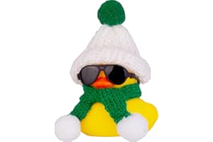 MuMyer Car Rubber Duck Ornament Winter Duck Car Dashboard Decoration with Mini Beanie Hat Sunglasses Scarf for Car Dashboard Decoration Accessories(E11)