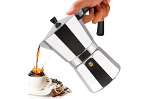 Vaolvpant 2 Cup Aluminum Moka Pot Classic Stovetop Espresso Coffee Maker 100ml 3.4oz Coffeemaker Percolator Mocha Pot Greca Coffee Maker Cafe Makers for Italian and Cuban Café Brewing Silver