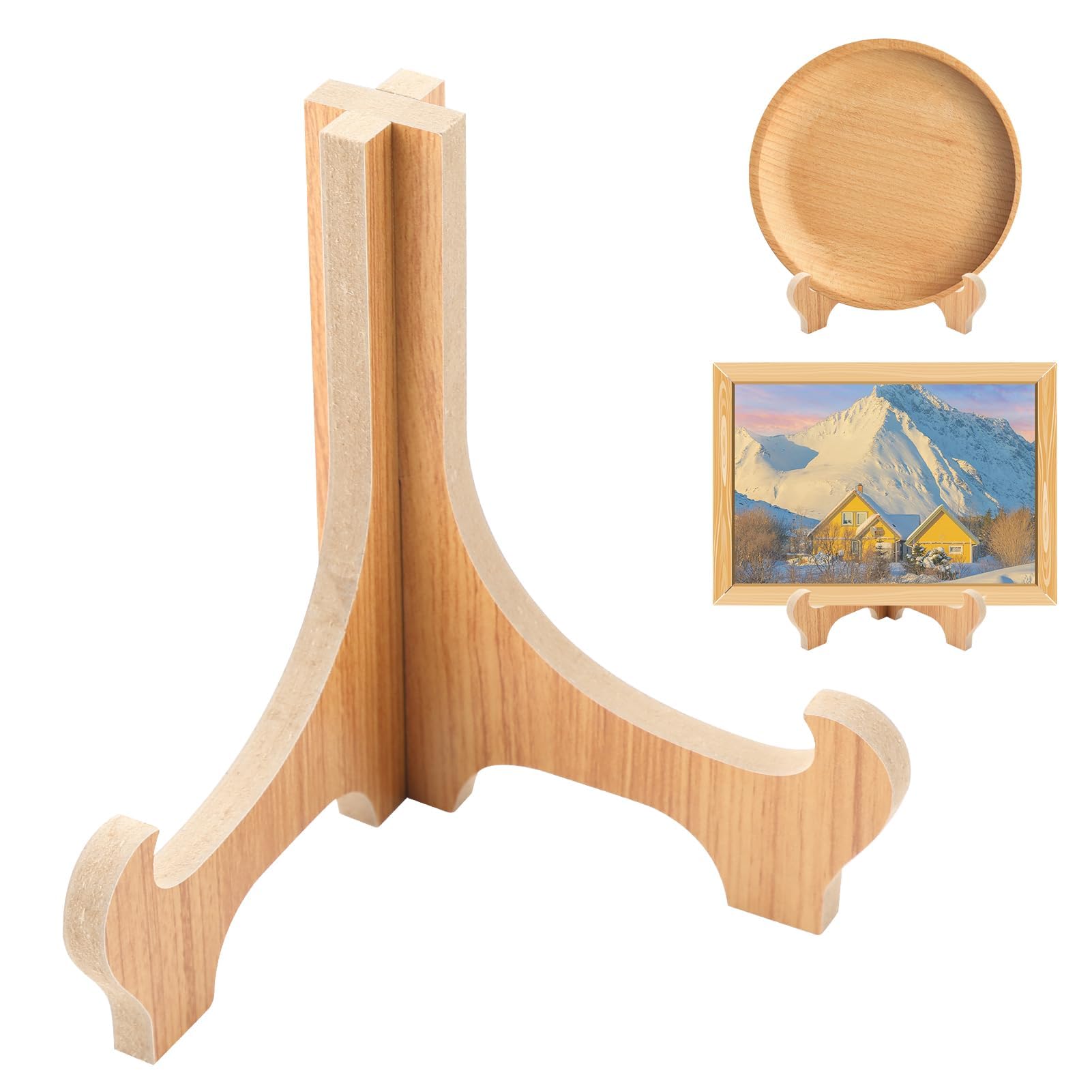 YYCLIPY 1 Piece Decorative Plate Stand Wooden Plate Holder Easel Display Stand Picture Frame Holder Folding Plate Holder for Tables Tabletop Easels Platter Dish Book Photo and Plaque