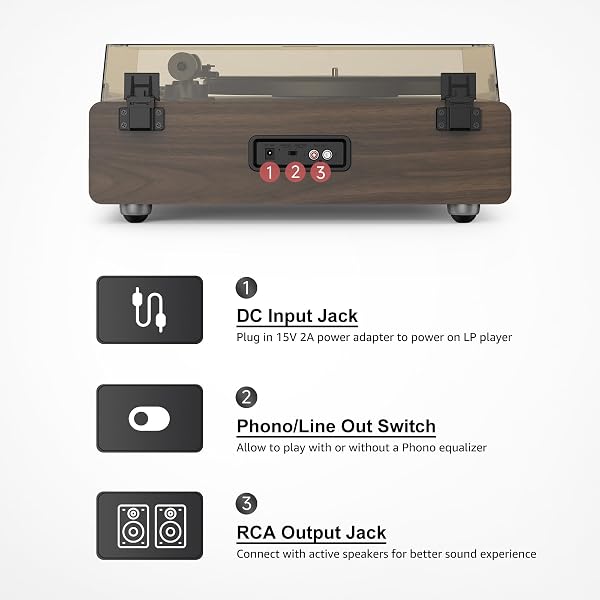 VINYL RECORD PLAYER BUILT IN HIFI STEREO SPEAKERS BT WIRELESS INPUT BELT DRIVE IRON PLATTER TURNTABLES FOR VINYLS RECORDS WITH MM AUDIO AT-3600L CARTRIDGE SOFT WARM LIGHT DESIGN WOODEN CREAM WALNUT