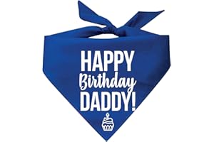 TEES & TAILS Happy Birthday Daddy! Printed Dog Bandana (Assorted Colors)