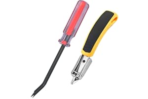 GEARLINTON Staple Remover Heavy Duty Tack Puller with Double Pronged Head, Industrial Staple Remover Upholstery Tool for Furniture, Floor, Carpet, Carton (Red Handle)