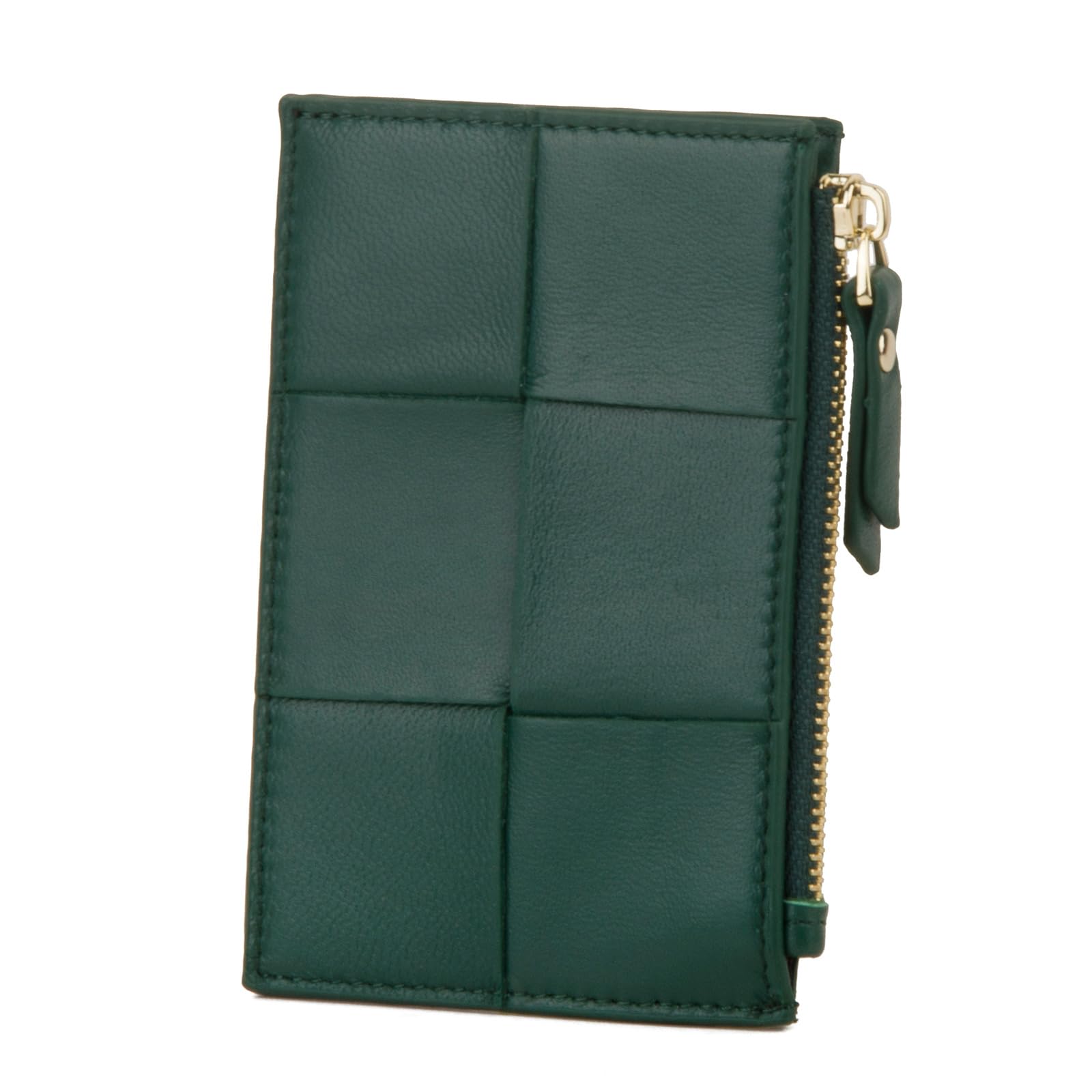 Photo 1 of ** STOCK PHOTO**
DONNAIN Woven Sheepskin leather Multi-Card Coin Purse, Chic Fashionable Card Holder and Small Card Wallet Woman (BROWN)