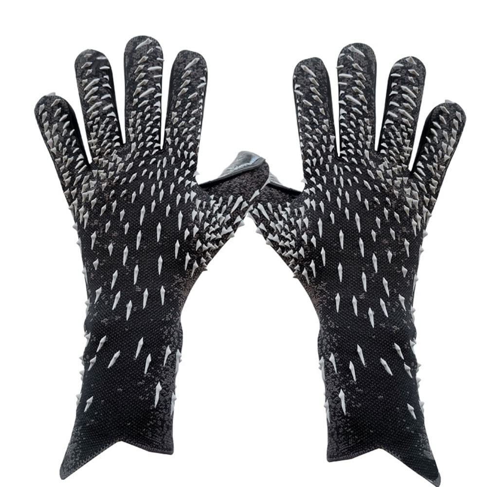 FASECKS Football Goalkeeper Gloves For Boys kids children adult Soccer goalkeeper kit Size 6/7/8/9/10 (7, Black)