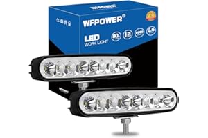 WFPOWER 2pcs Waterproof LED Boat Lights, 6.5inch 80W 8600LMS Boat Spreader Bar Pontoon Boat Accessories, T-Top Flood & Spot B