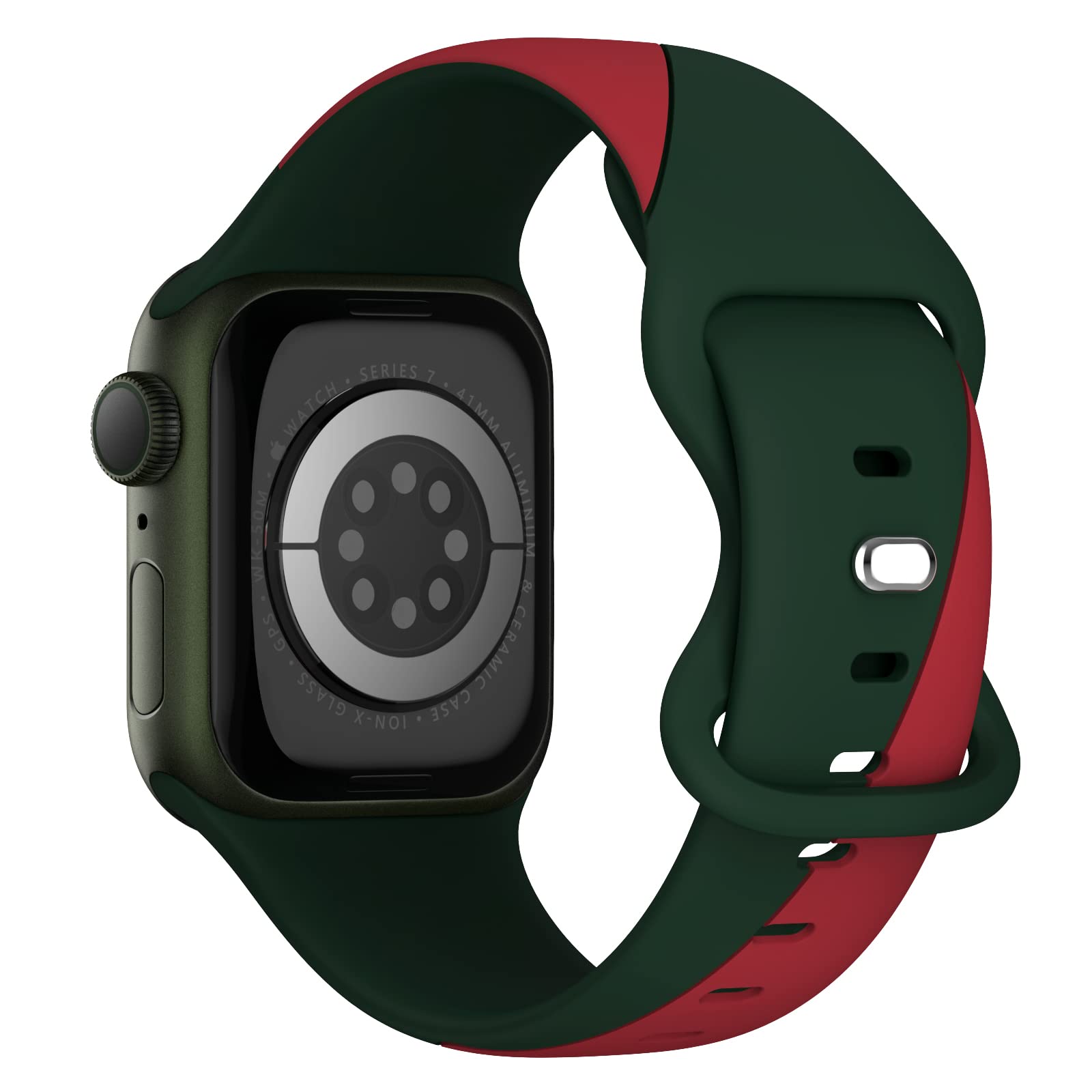 Recoppa Compatible for Apple Watch Series 8 Strap, Stitching Color Contrast Design Silicone Bands for iWatch 49/45/44/42/41/40/38mm, Replacement Wristbands for iWatch 8 Ultra 7 6 SE 5 4 3 2 1