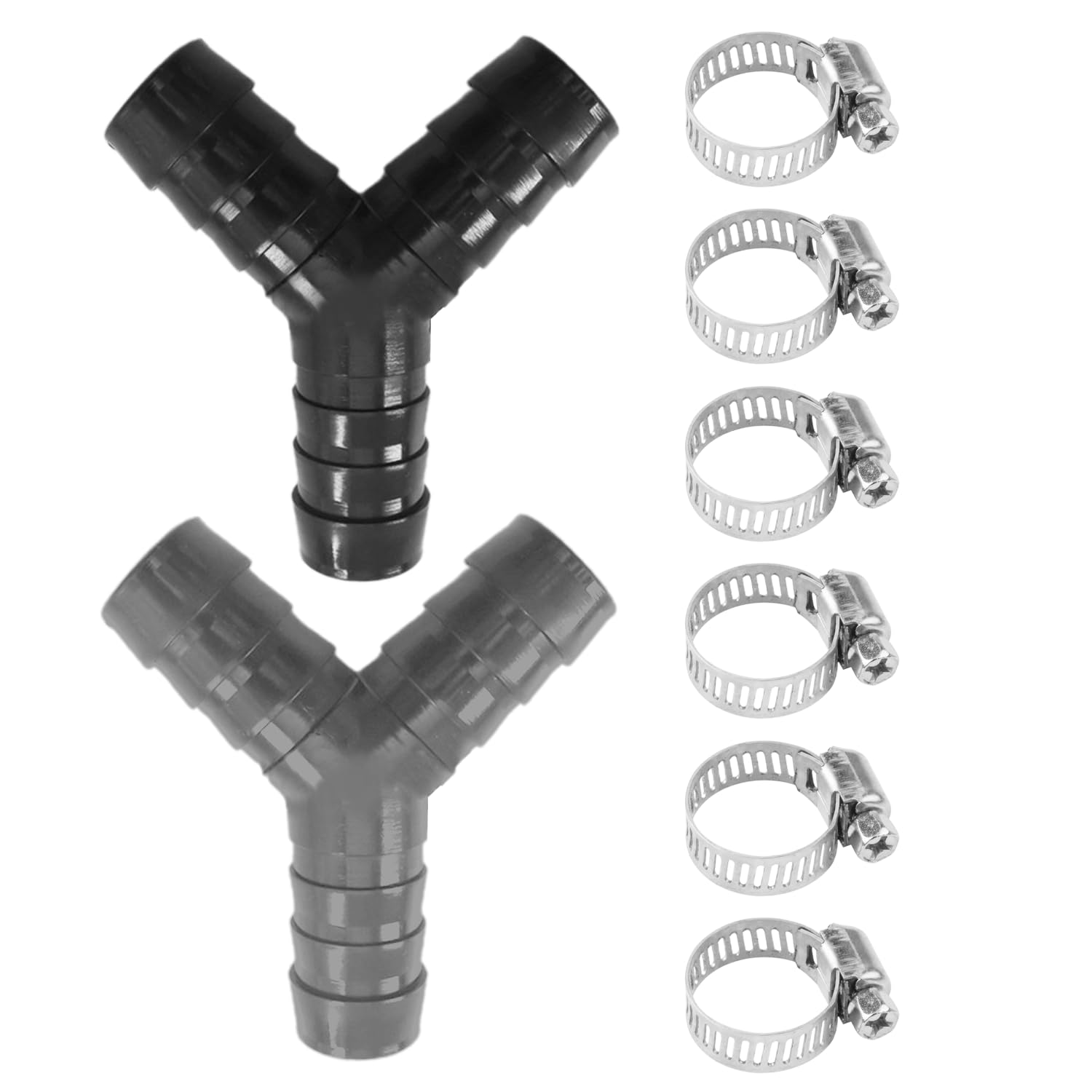 2 Sets of Y-Type Plastic Hose Connectors & Distributors - Drain Hose Accessories for Dishwashers & Washing Machines