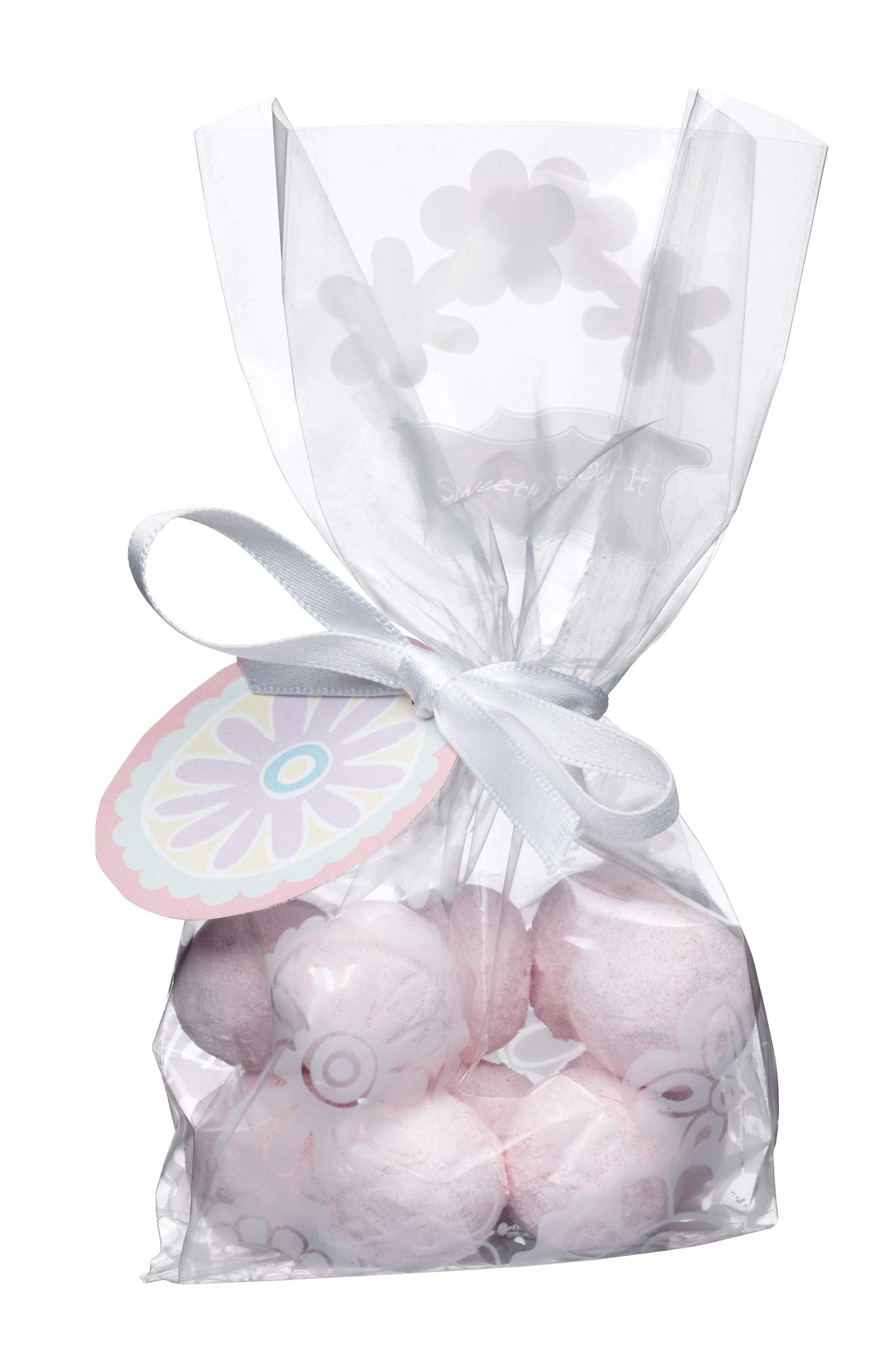 KitchenCraft SDIBAGPK12PAT Sweetly Does It Clear Party Bags with Tags and Ribbon, Paper, Multi-Colour