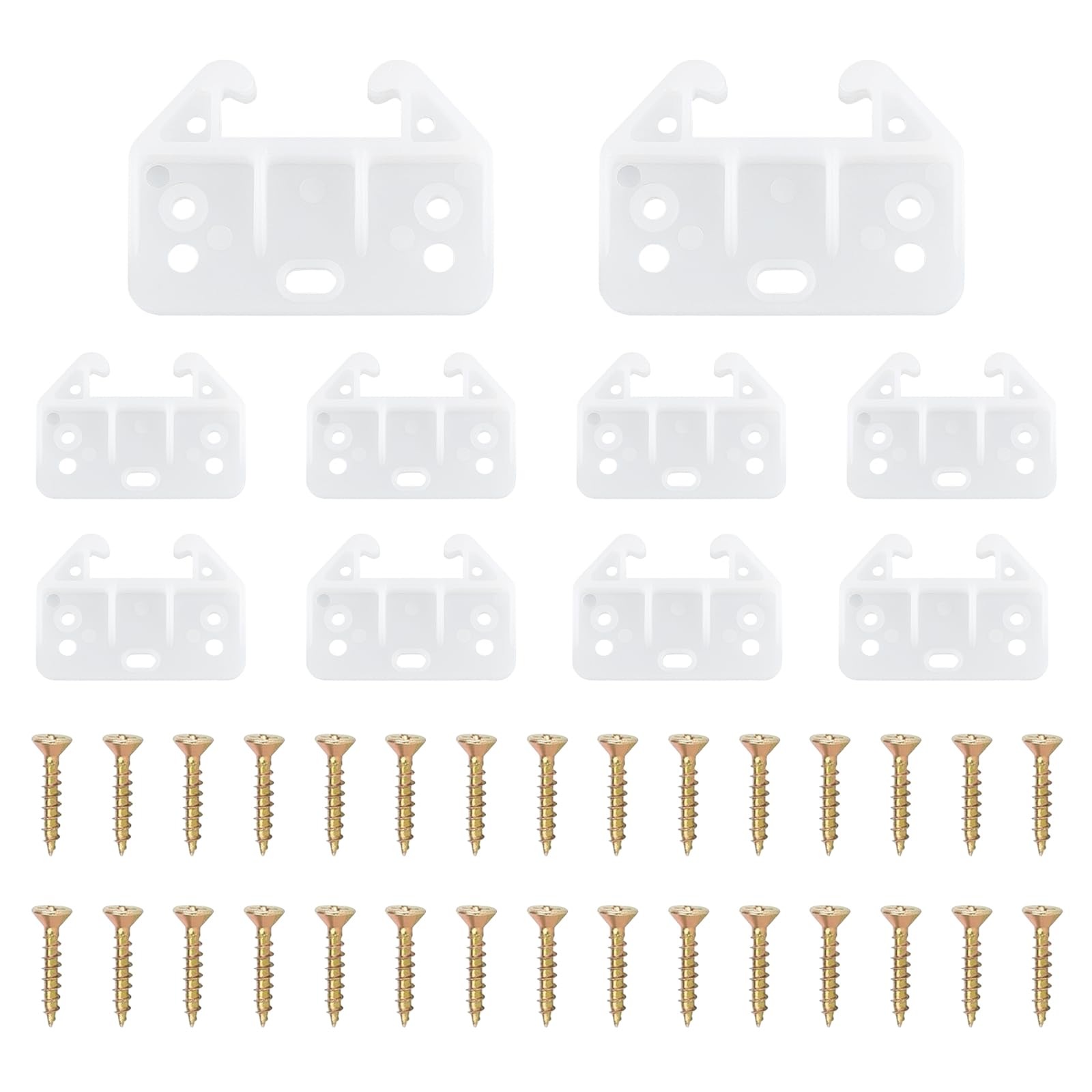 NICENEEDED 10PCS Plastic Drawer Slide Guides, Slides Track Rail Guide Brackets Track Drawer Replacement Parts with Screws, Center Mount Furniture Hardware Slides for Dressers Hutches