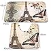 Tezoo Rug Mat Carpet Sets, Paris Eiffel Tower Home Bathroom Contour Rugs Combo, Set of 2 Soft Non Slip Bath Shower Mat and U-Shaped Toilet Floor Rug 17.7 x 29.5 inch; 15.7 x 17.7 inch