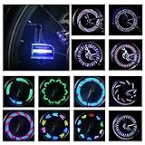 DAWAY LED Bike Wheel Light Waterproof Bicycle Tire Light Spoke Lights, Safety Cool Bike Accessories for Kids Adults, Auto Open Close, Super Bright Different Patterns, Include Battery