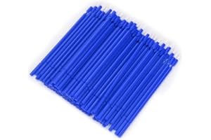 AUNMAS 100 Pcs Disposable, Reagent Brush Applicator Teeth Whitening Applicator Brush Micro Bendable Sticks (Blue)