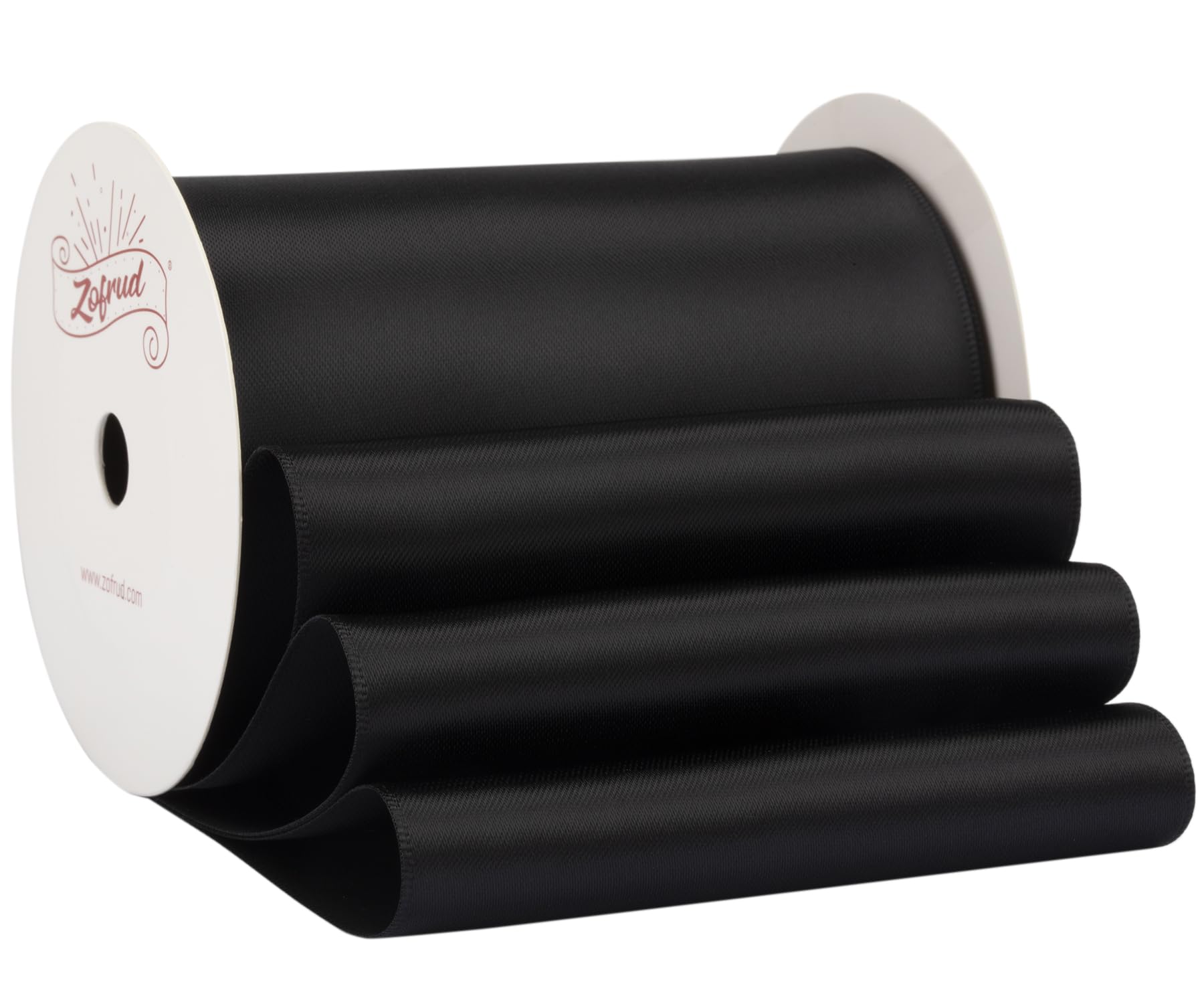 Zofrud Black Satin Ribbon 100mm x 9 Meters - Large Ribbon Ideal for Bows, Gift Wrapping, Flower Bouquet, and Crafts