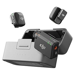 DJI Mic Mini (2 TX + 1 RX + Custodia di ricarica), microfono wireless, leggero, audio di alta qualità, 48 ore di utilizzo, cancellazione rumore, microfono senza fili per fotocamerePhone/Android,vlog