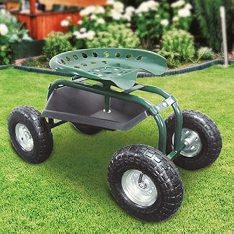 Gartensitz fahrbar Gartenhocker Arbeitshocker Gartenwagen Gartenhelfer Rollwagen