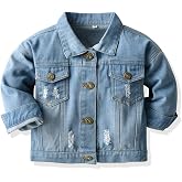 CM C&amp;M WODRO Baby Boys Girls Denim Jacket Kids Toddler Button Down Jeans Jacket Top Coat Outerwear