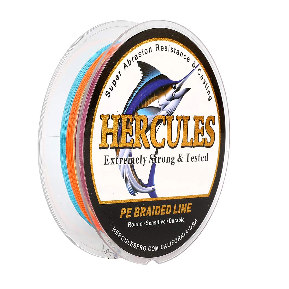 Hercules Super Strong 300M 328 Yards Braided Fishing Line 30 LB Test for Saltwater Freshwater PE Braid Fish Lines 4 Strands - Multicolor, 30LB (13.6KG), 0.28MM — image 1