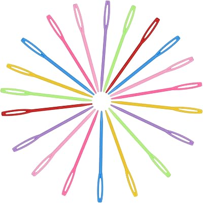 Gunwon Plastic Sewing Needles 20Pcs Large Eye for Kids Craft Learning