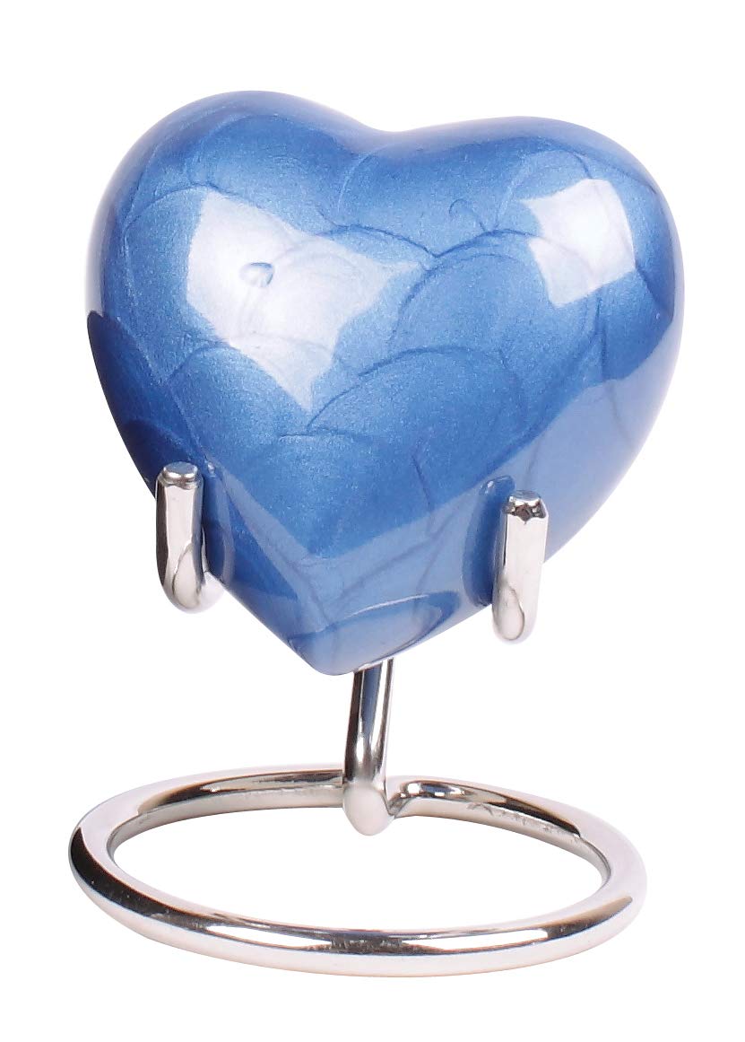Small Keepsake Aluminium Heart Cremation Urn For Ashes With New