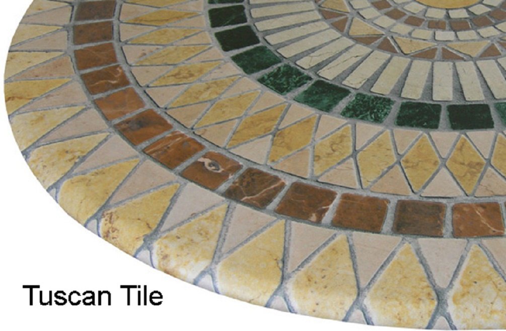 Mosaic Table Cloth Round 36" to 48" Elastic Edge Fitted Vinyl Table