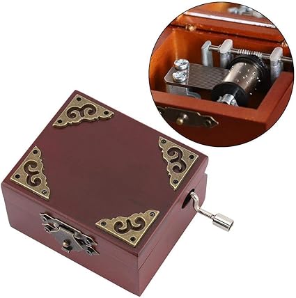L.J.JZDY Cajas de música Vintage clásico manivela de Madera ...