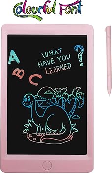 VG Toys & Novelties Colourful Font 8.5 inch LCD Writing Tablets Doodle Board with Screen Lock Function, Drawing Pad for Kids/Adults (Colour May Vary)