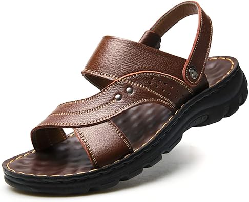 Amazon Shoelike ファッションサンダル メンズ サンダル スポーツ カジュアル ビジネスサンダル 牛革 柔らかい 通気 通勤 通学 アウトドア 川遊び ビーチサンダル ビーチサンダル