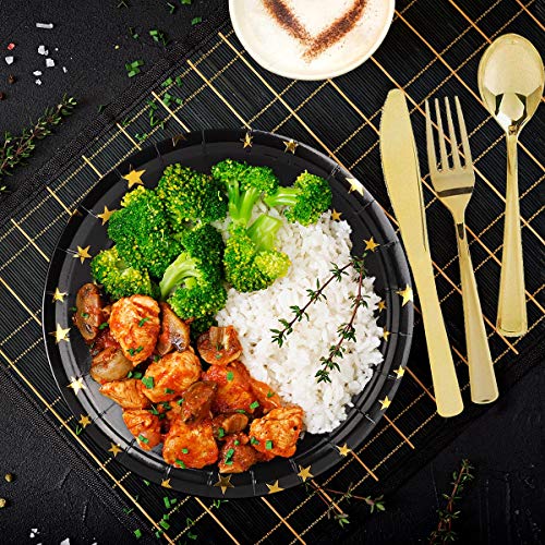 image for Aodis 169PCS Black and Gold Party Supplies Set Disposable Party Dinner