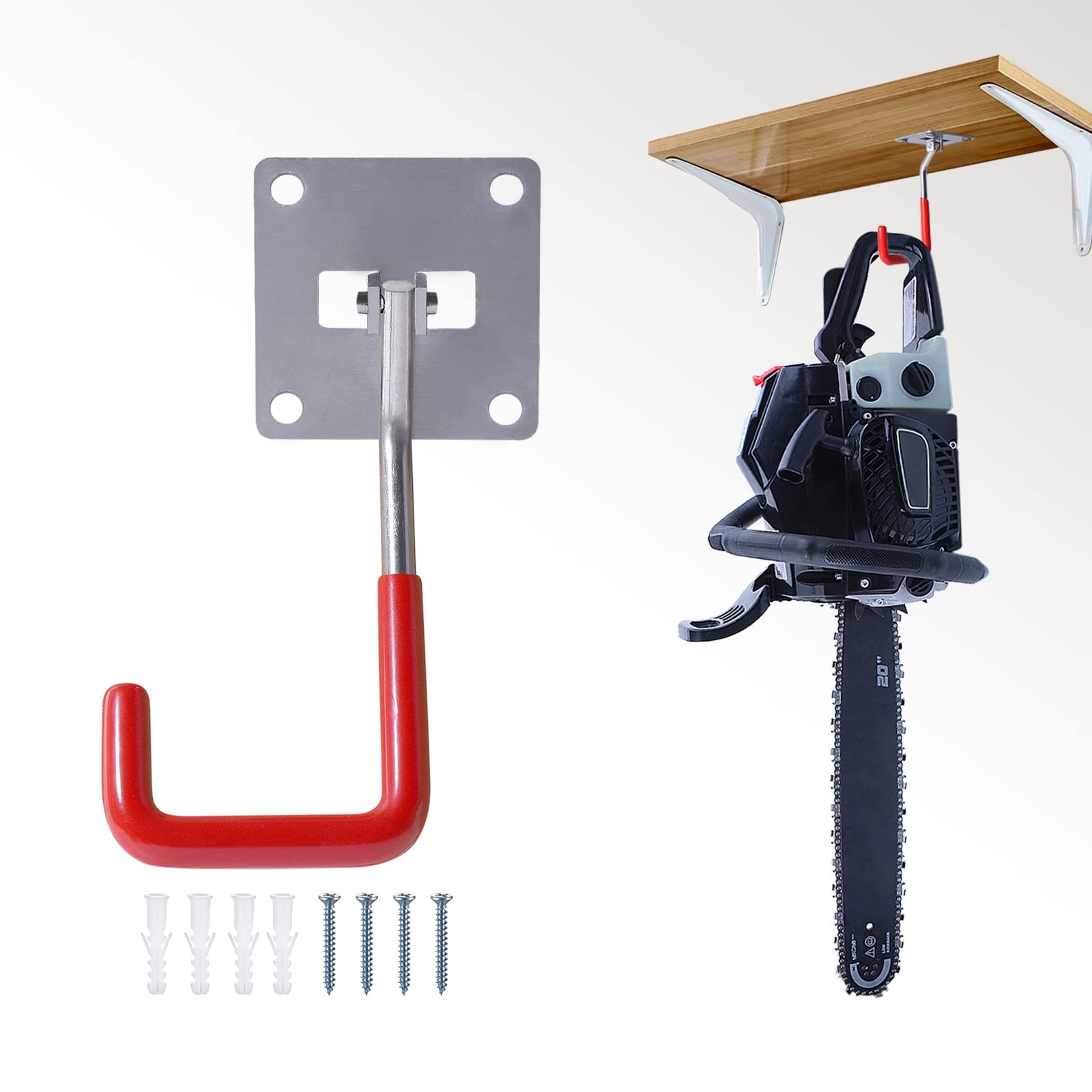 Haishine FCH2584 Heavy Duty Wall Hook for Garage Storage and Organisation - Non-Slip Metal Hook for Ladder, Chair