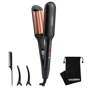 Wesopan Hair Waver For Deep Waves Crimper Hair Iron Curling Barrel Fast Heating Ceramic Beach Waver Curler