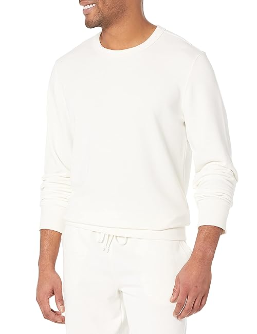 Amazon Essentials men's Crewneck Sweatshirt, Lightweight Long-Sleeve French Terry, Eggshell White, XX-Large, (Available in Big & Tall)